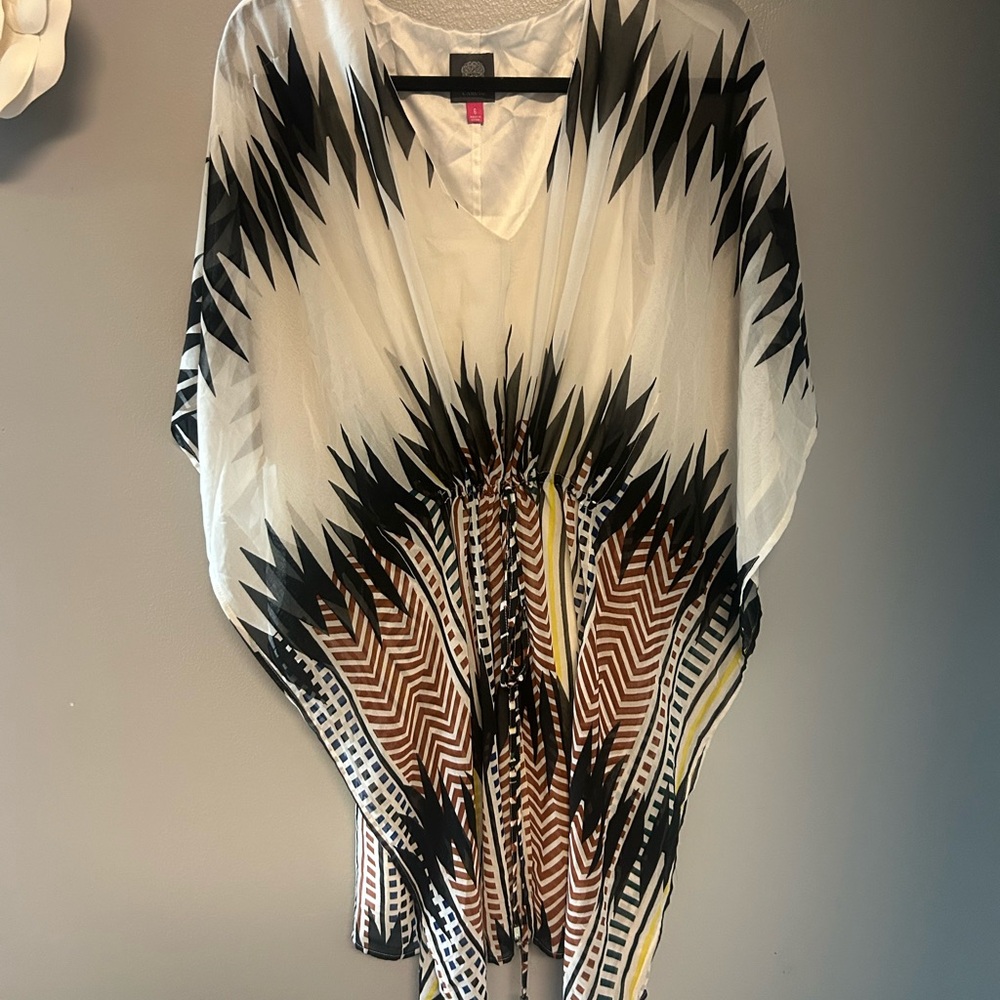 Vince Camuto Black and White Geometric Dress